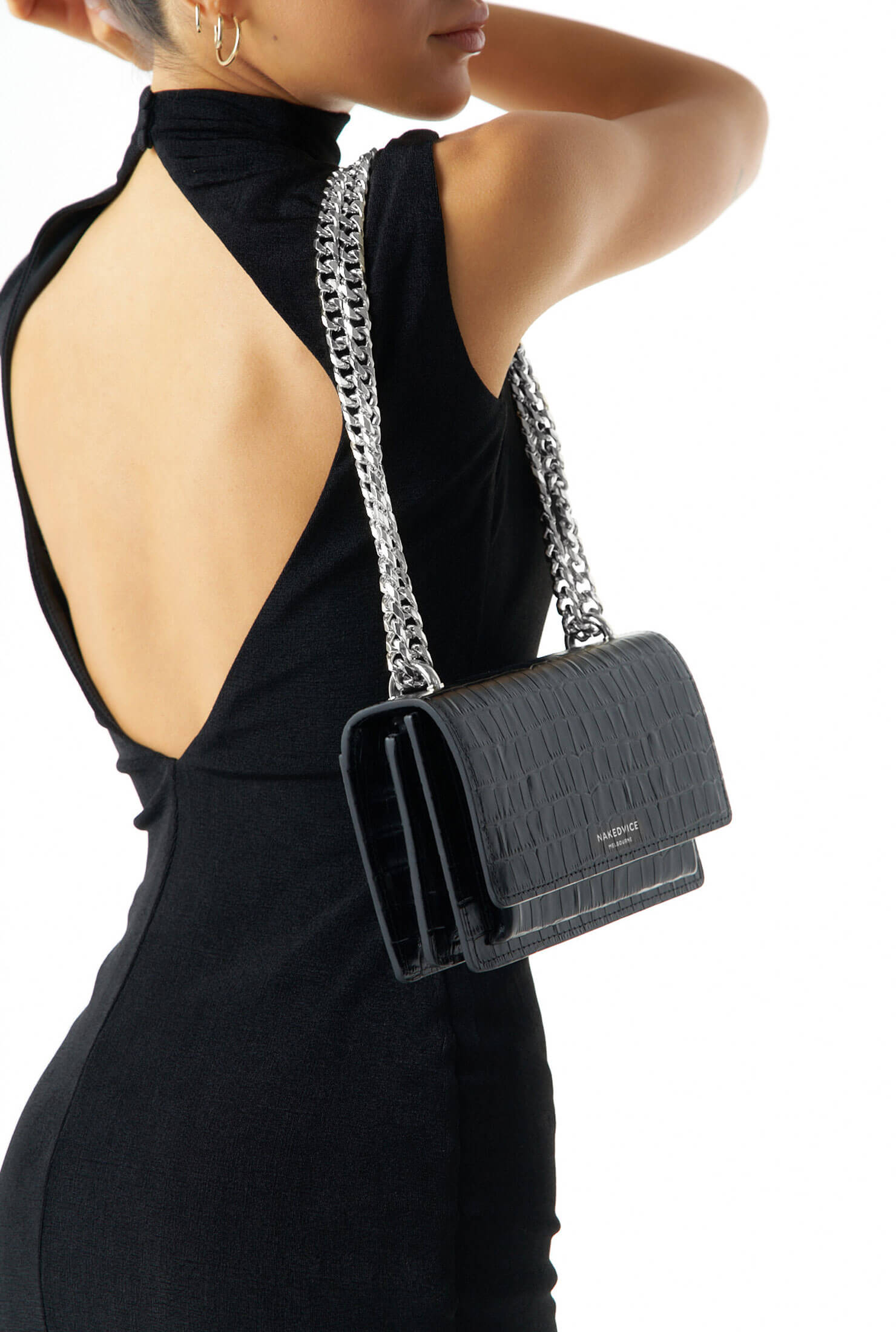 THE REGIS SILVER CROC EMBOSSED