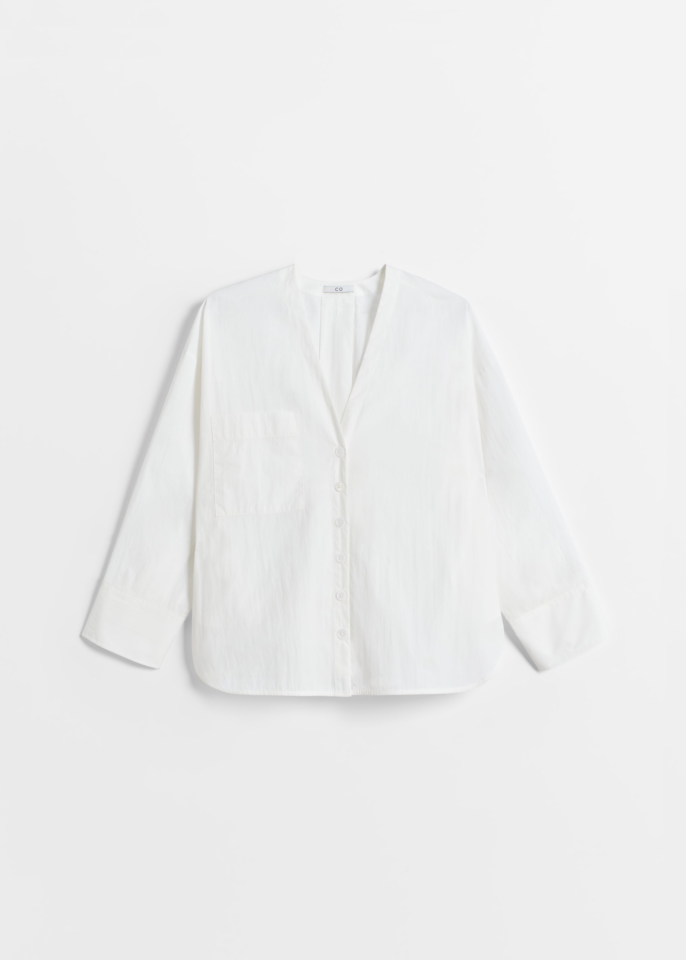 CO - Back Pleat Blouse in Cotton - White