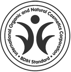 Logo der International Organic and Natural Cosmetics Corporation für BDIH Standard.