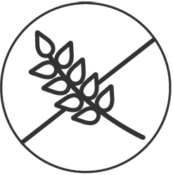 Durchgestrichene Ähre als Symbol für glutenfreie Produkte.