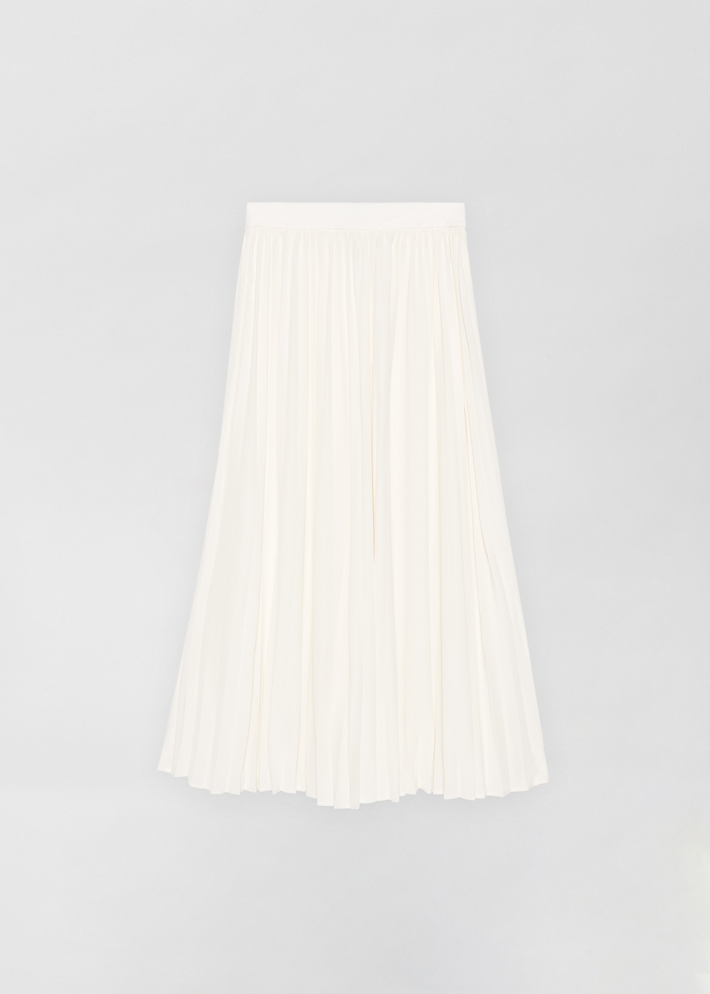 CO - Pleated Elastic Waist Skirt in Stretch Crepe - White