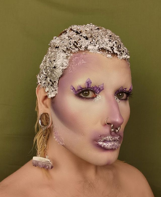  Amethyst & Silver Sattle Ohrgewichte (Paar)
