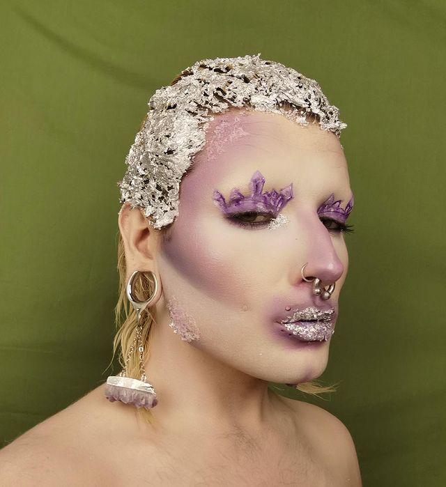  Amethyst & Silver Sattle Ohrgewichte (Paar)