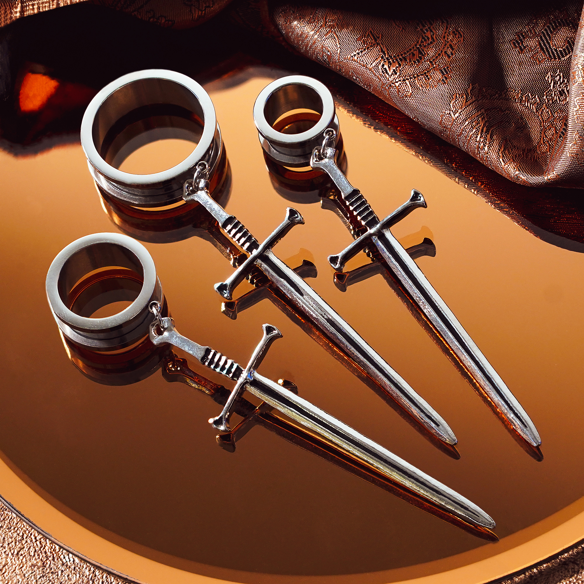  Steel Sword Screwback Stainless Steel Tunnel