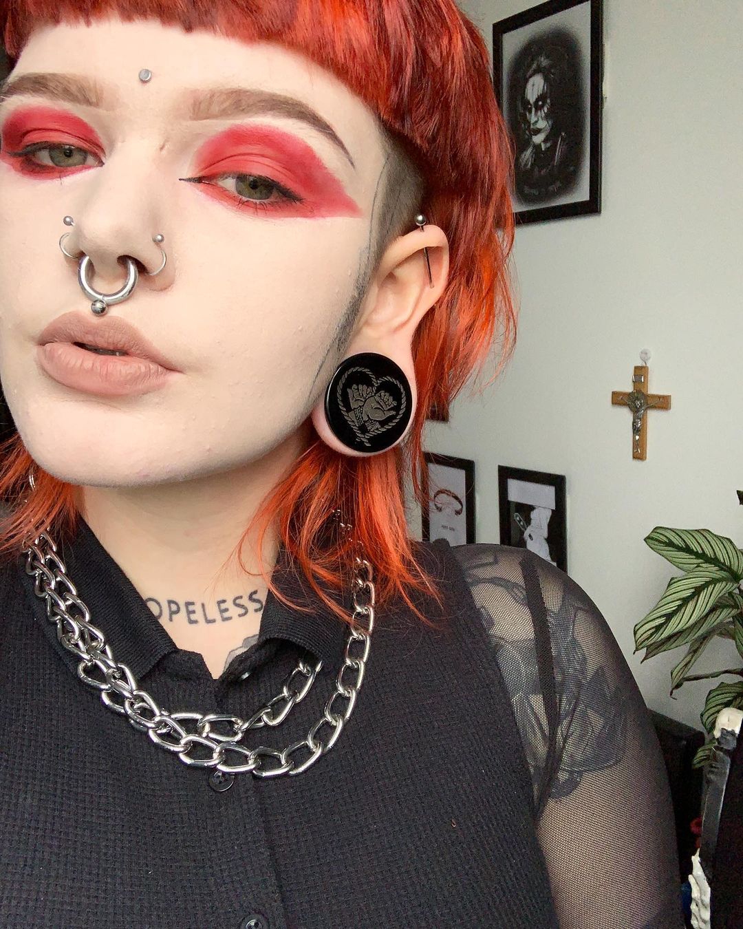  Bondage Plug / Gauge - Black Glass | Flat Faced Double Flare
