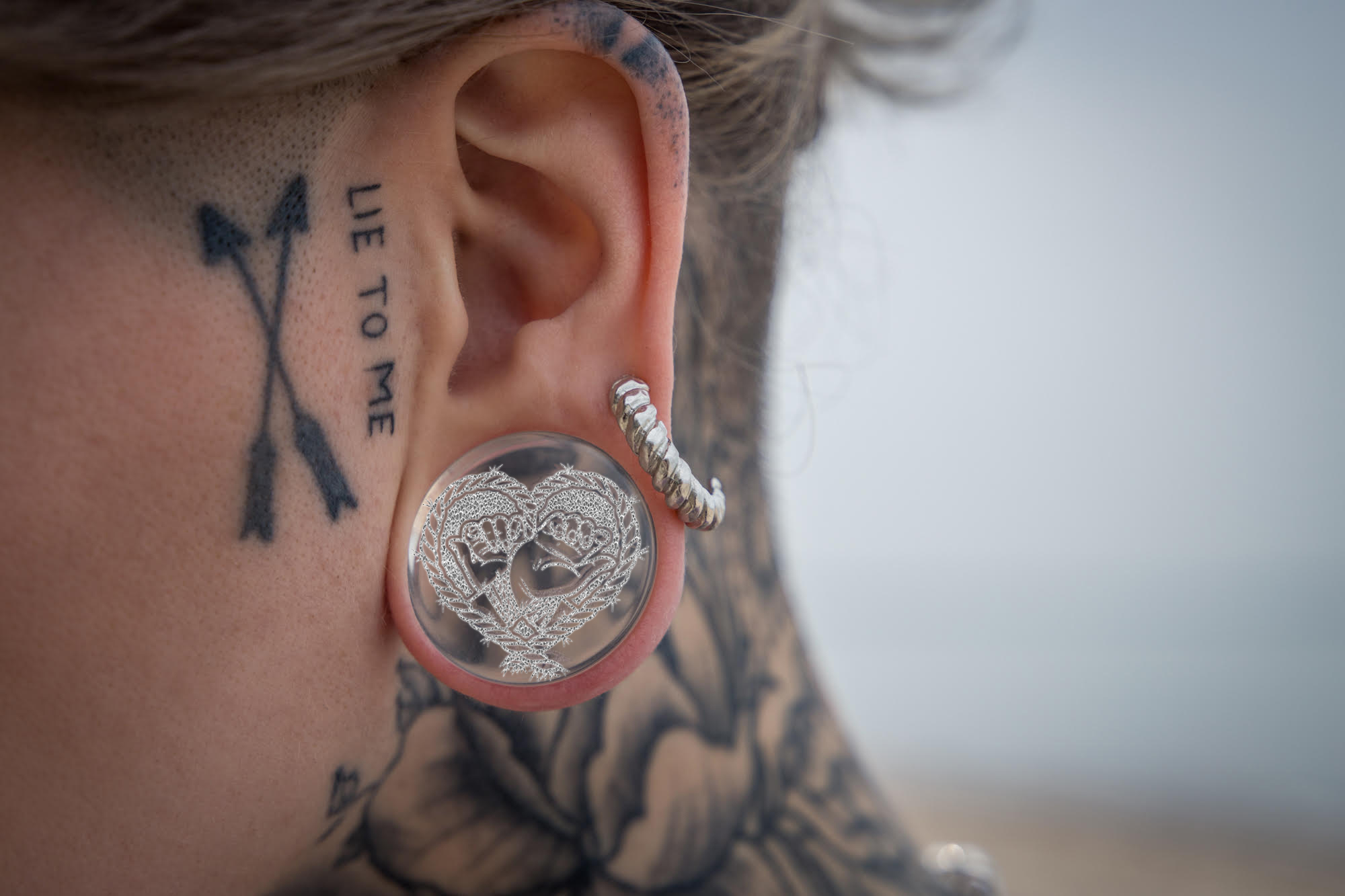Bondage Plug / Gauge - Clear Glass | Flat Faced Double Flare