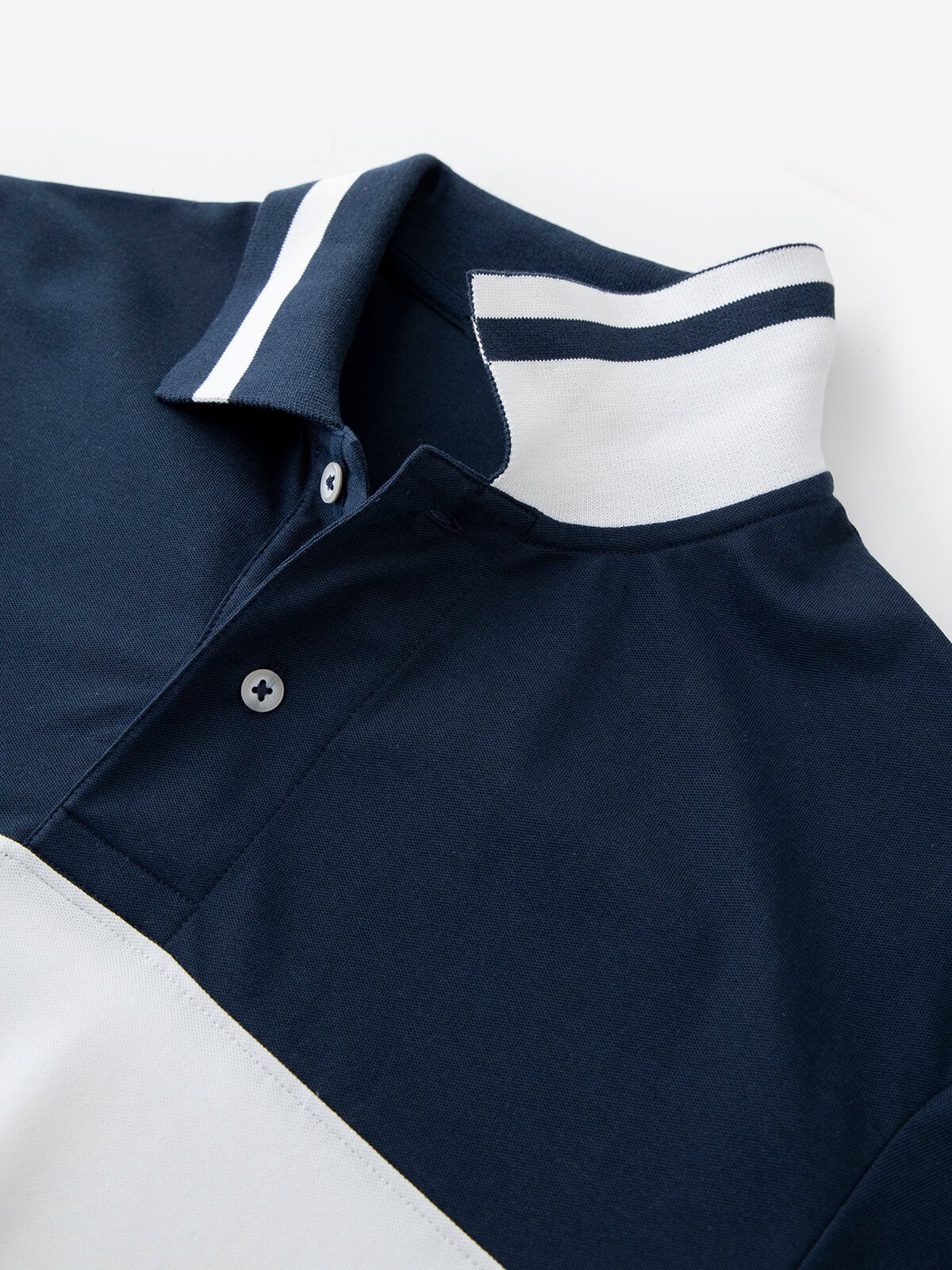varsity blocked pique polo