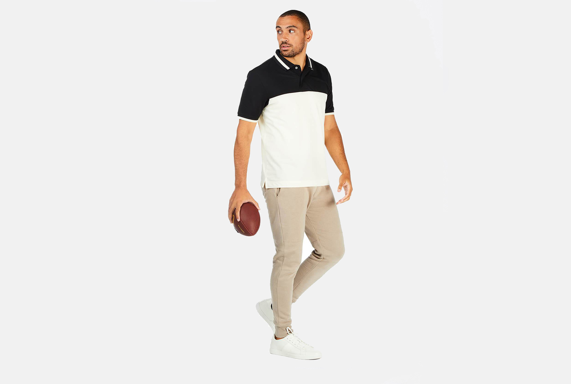 varsity blocked pique polo
