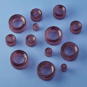 cool Purple Cats Eye Glass Ear Tunnel