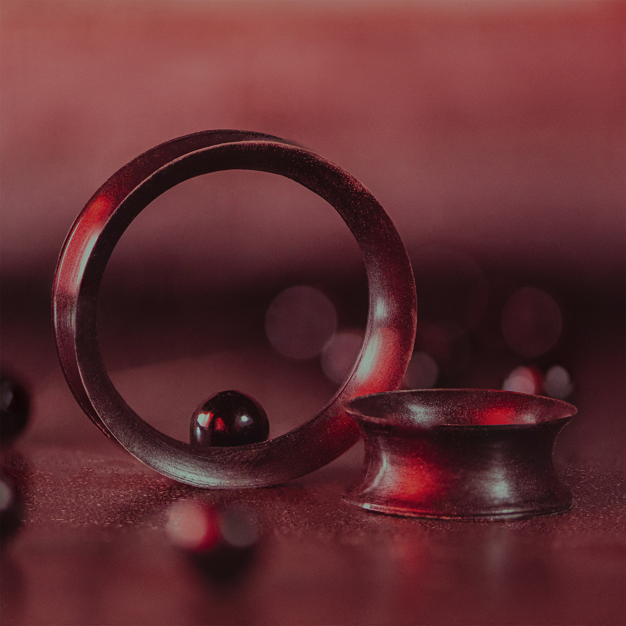 cool  Black Eyelet Silicone Ear Tunnel