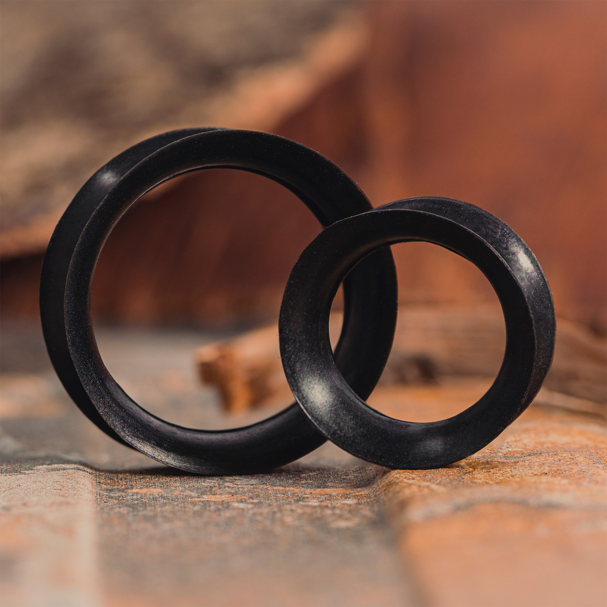 goth  Black Eyelet Silicone Ear Tunnel