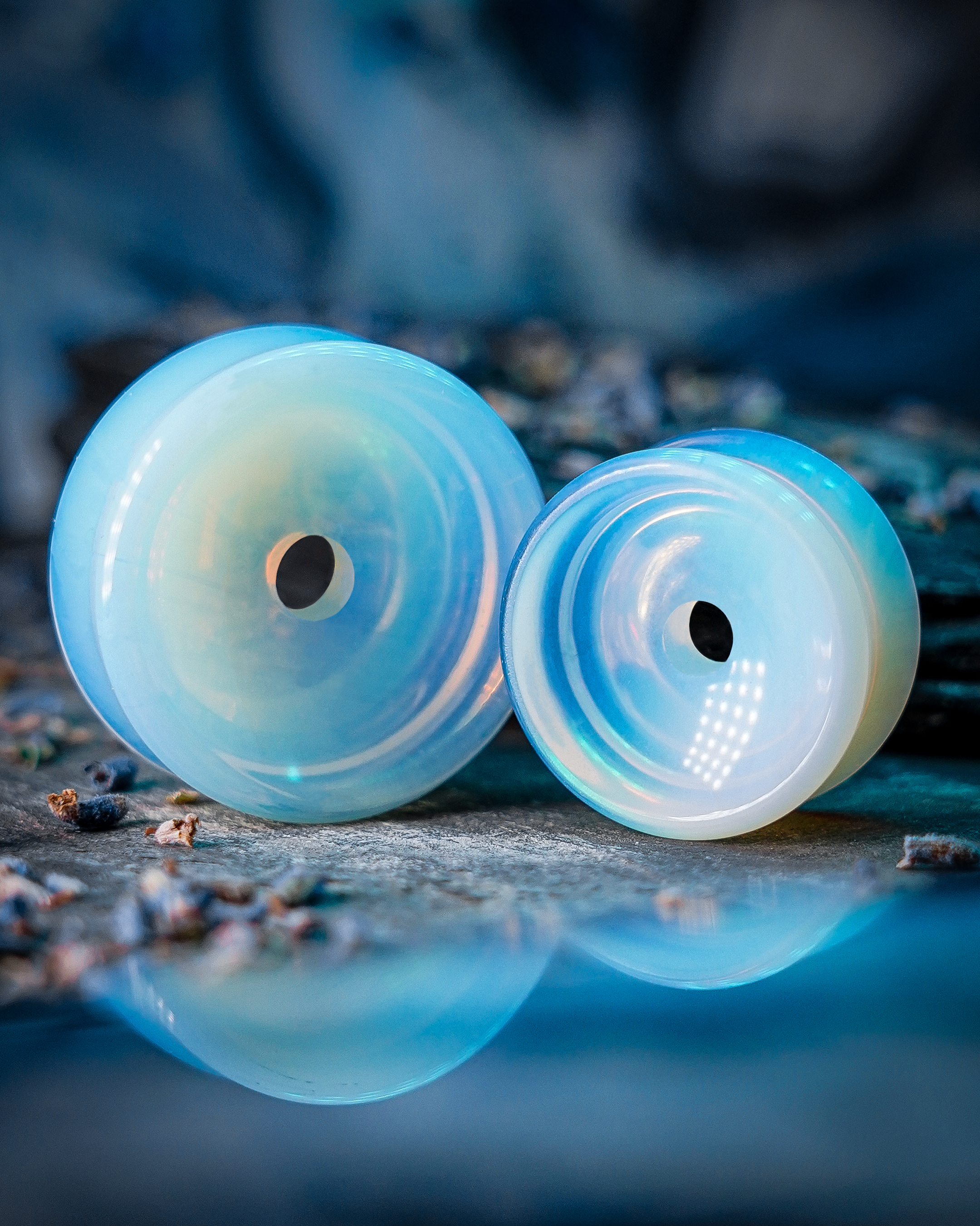  Konvex Opalit Glas Ohr Tunnel