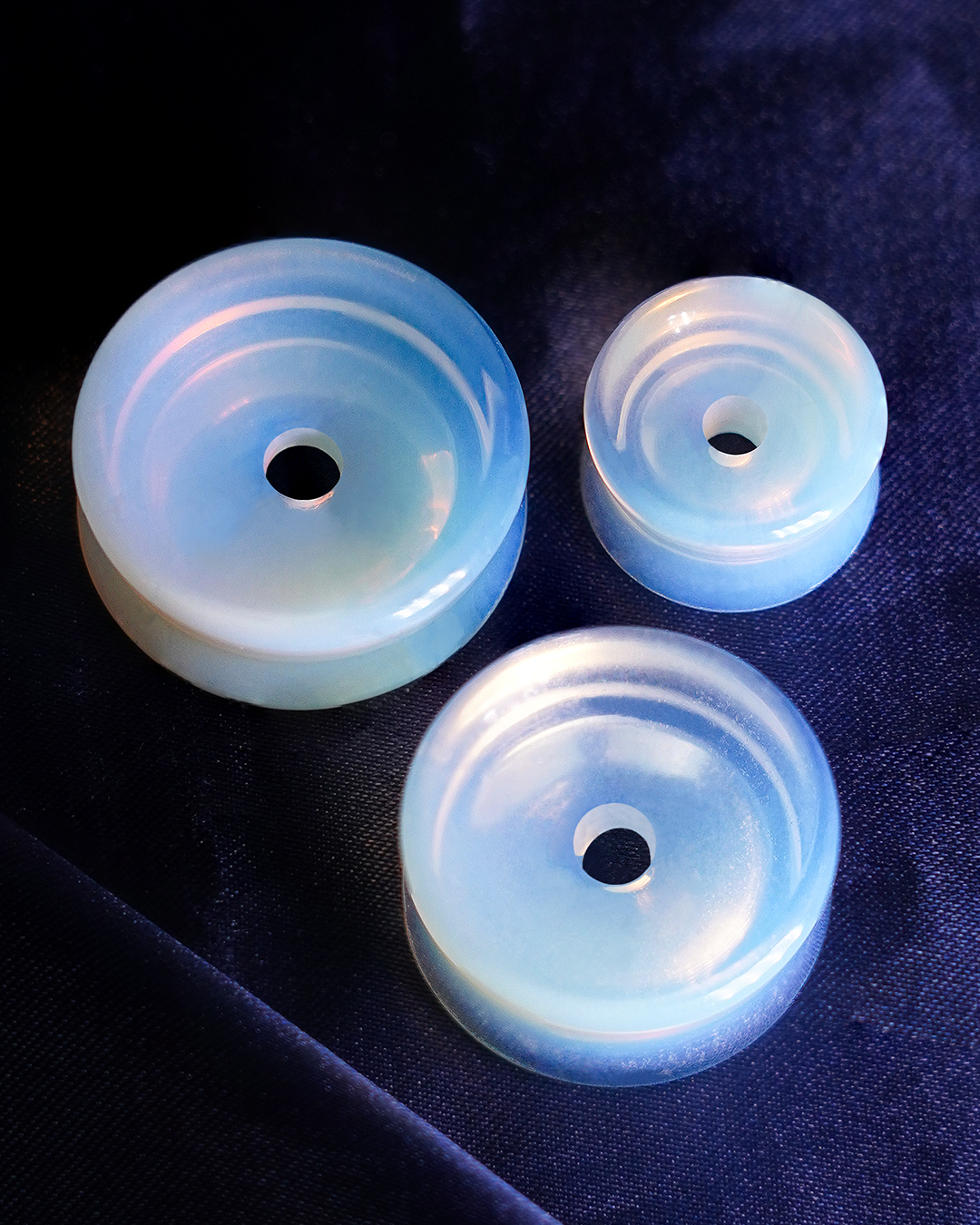  Konvex Opalit Glas Ohr Tunnel