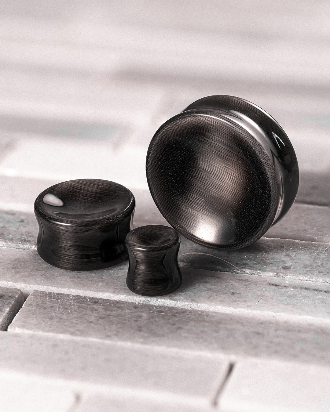 Alternative  Black Cats Eye Glass Plug / Gauge