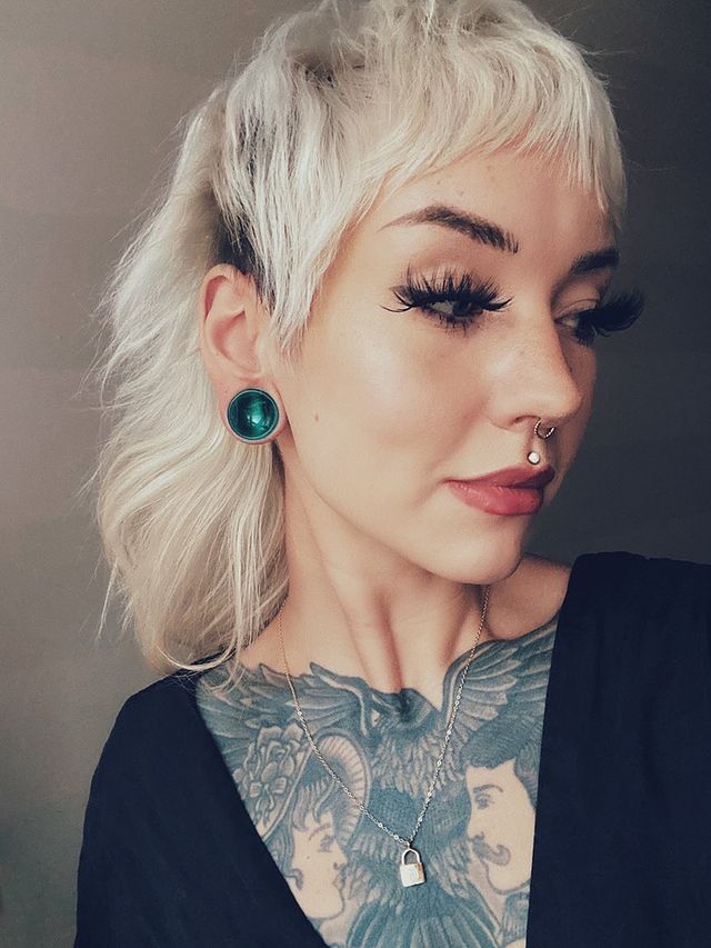 Cute  Green Cats Eye Glass Plug Stretched Ears Jewellery / Gauge