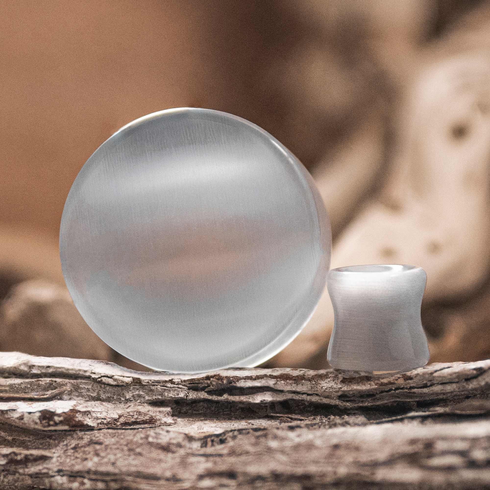 Alternative  Grey Cats Eye Glass Plug / Gauge