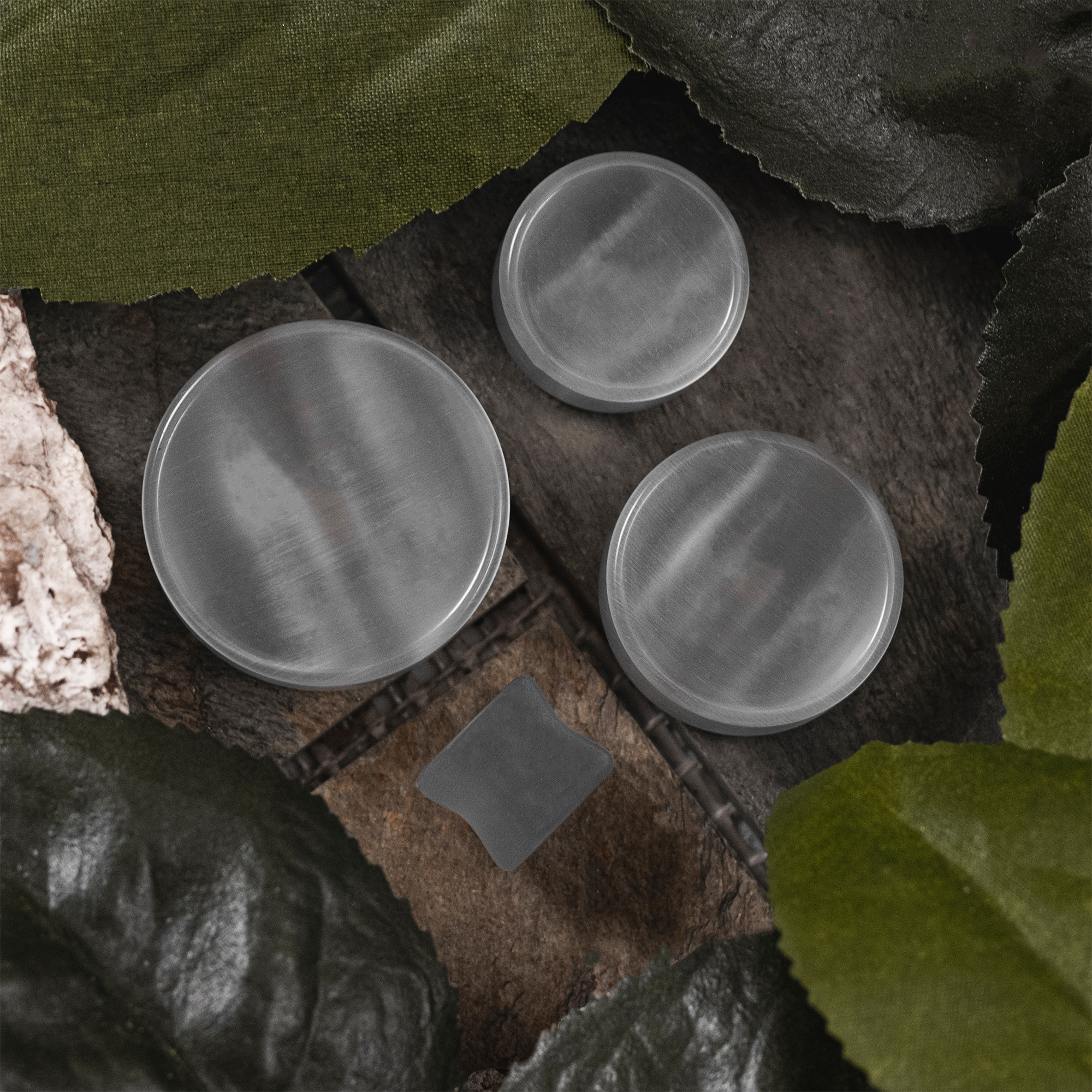 Unique  Grey Cats Eye Glass Plug / Gauge