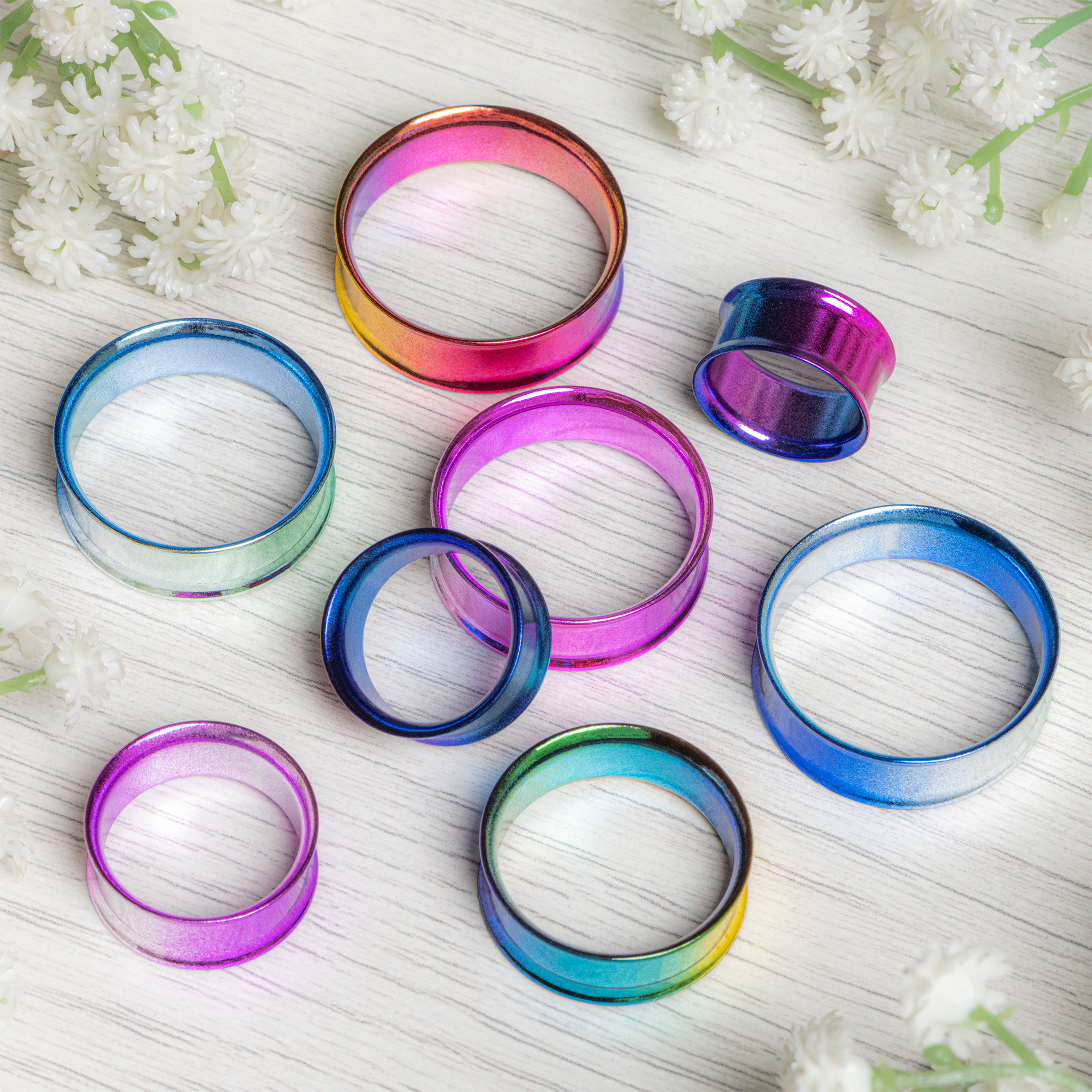 light high quality  Anodised Pink Acrylic Double Flared Tunnel / Plug / Gauge