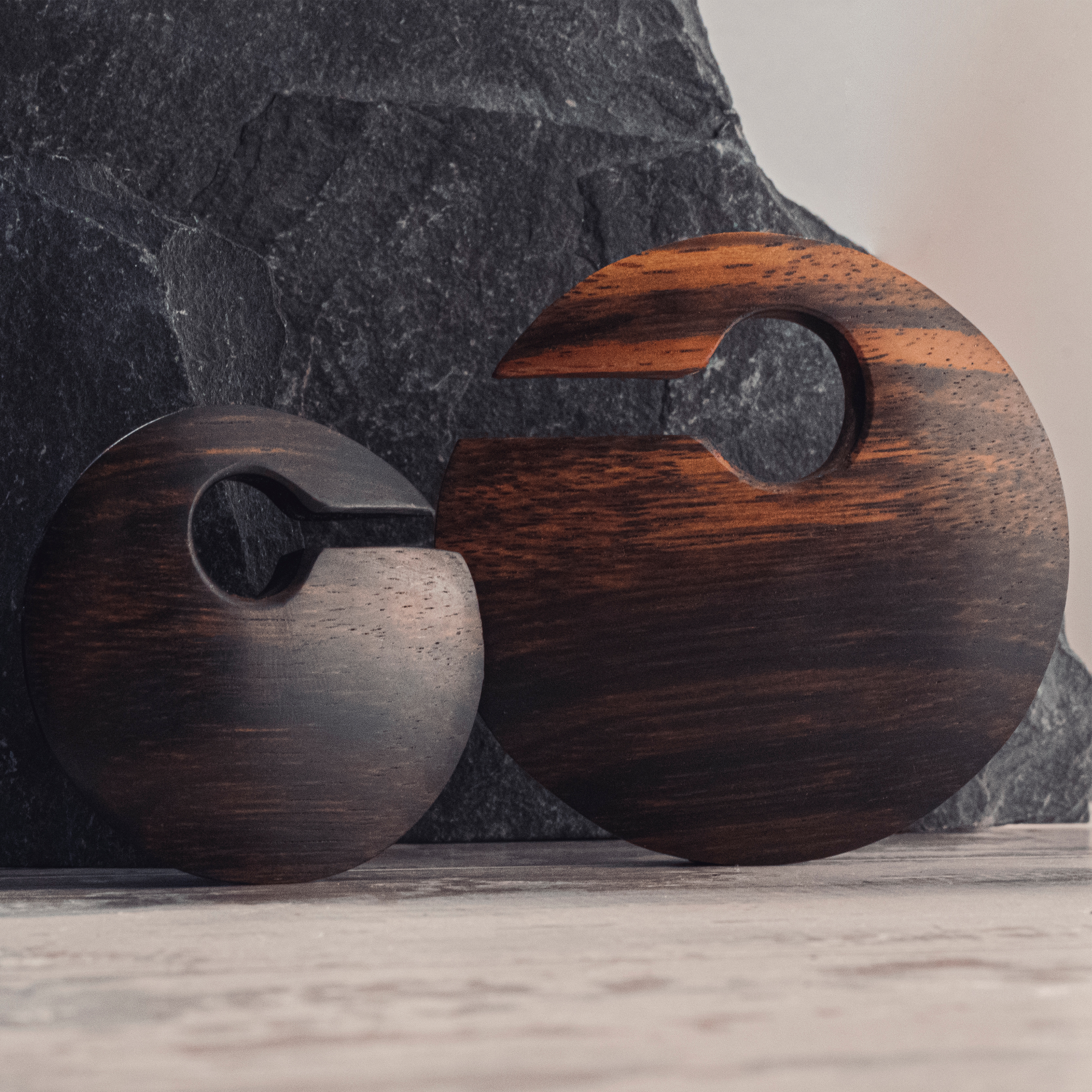 Ebony - Offset Keyhole Wooden Ear Weights (Pair) Ebony - Offset Keyhole Wooden Ear Weights (Pair)