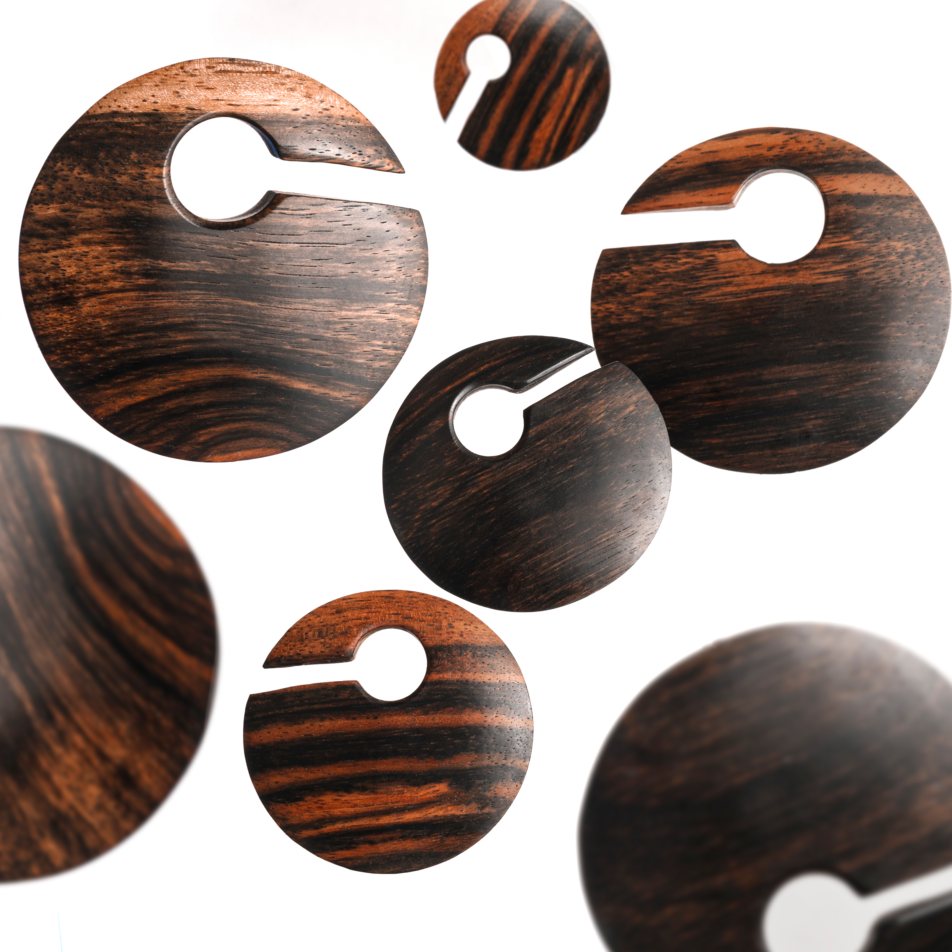 Ebony - Offset Keyhole Wooden Ear Weights (Pair) Ebony - Offset Keyhole Wooden Ear Weights (Pair)