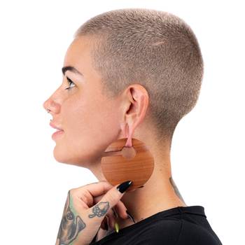 Saba Wood Offset Keyhole Ear Weights - Pair