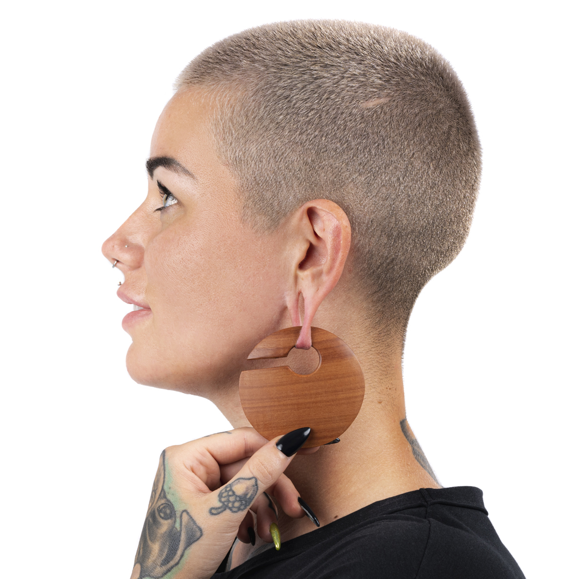 Saba - Offset Keyhole Wooden Ear Weights (Pair)