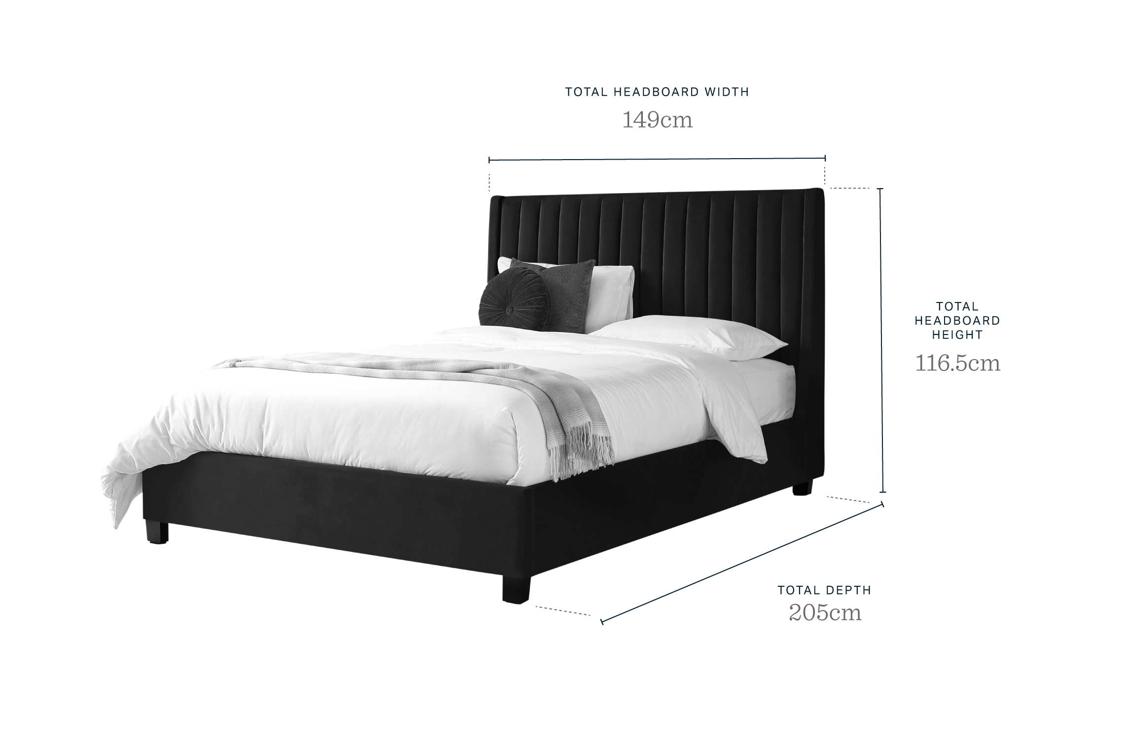 Fabric Double Bed with Storage Bedroom
