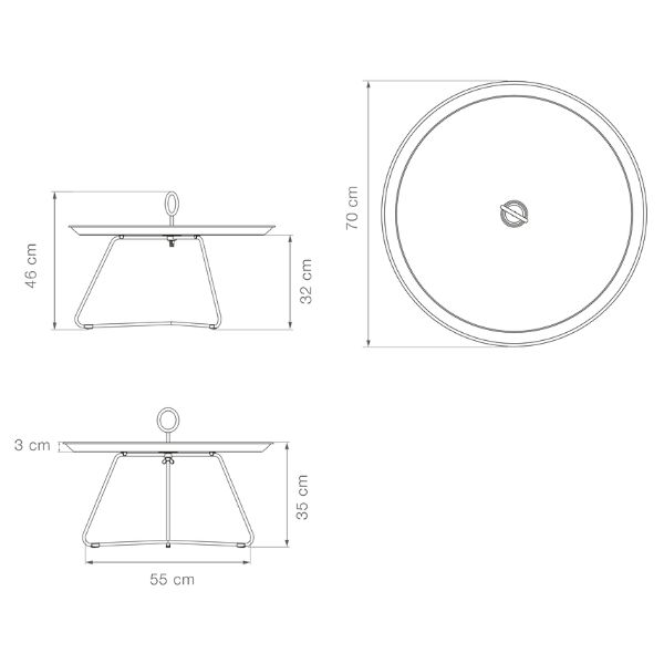 Eyelet Tray Table 45(CM) - Dark Grey Small dimensions mobile