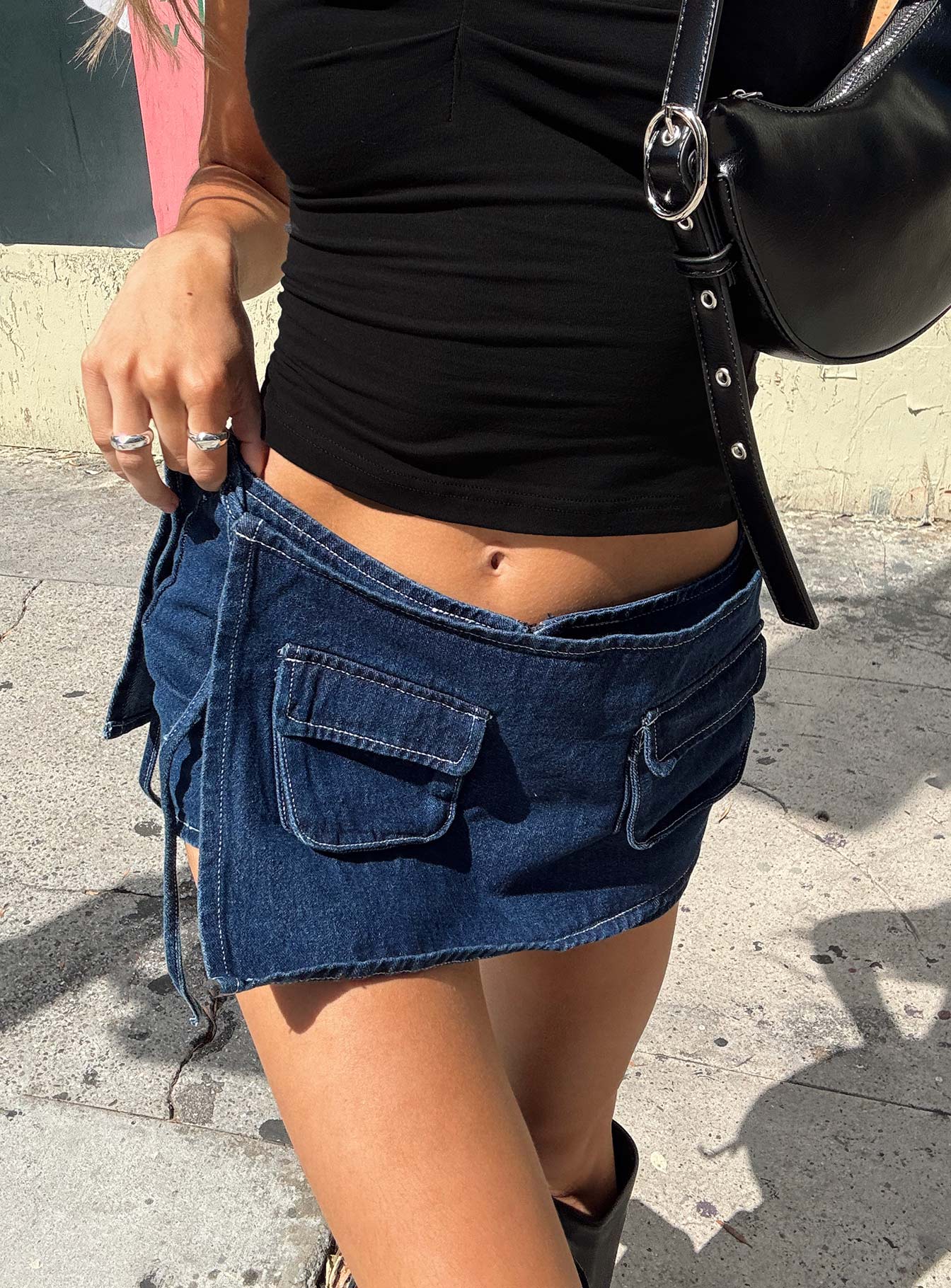 Nickei Denim Mini Skirt Light Wash Lower Impact