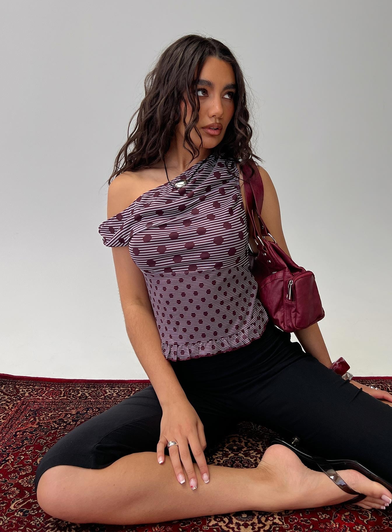Captivated Faux Leather Halter Top Black