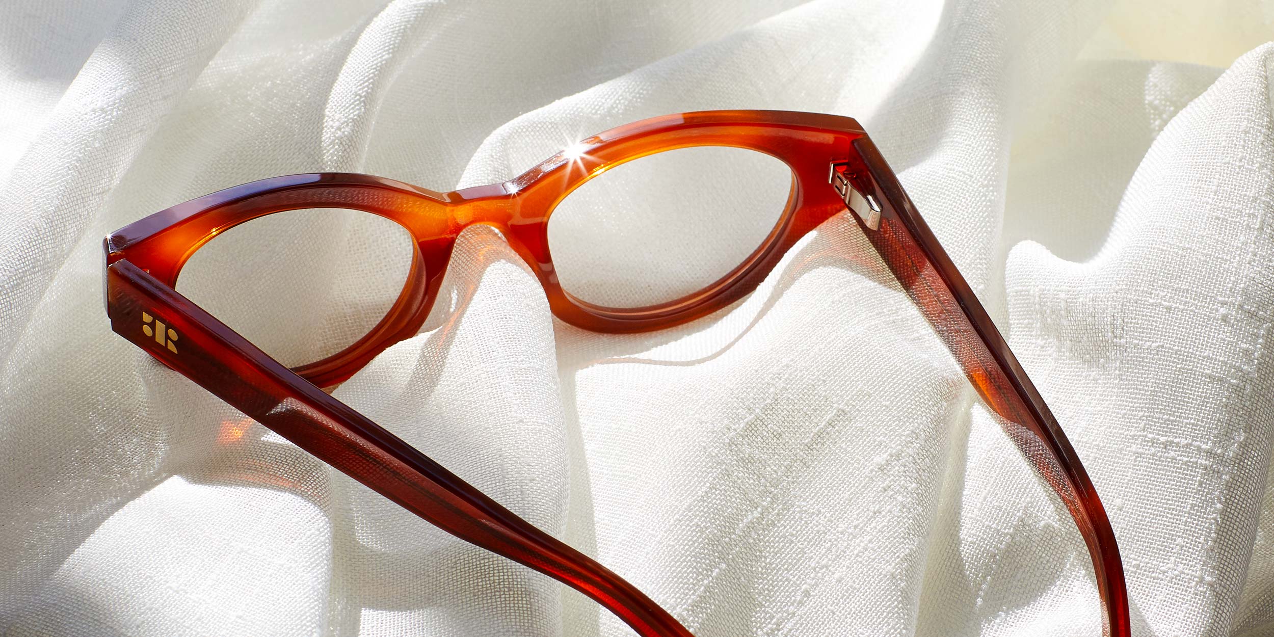 Photo Details of Camille Cognac Reading Glasses in a room