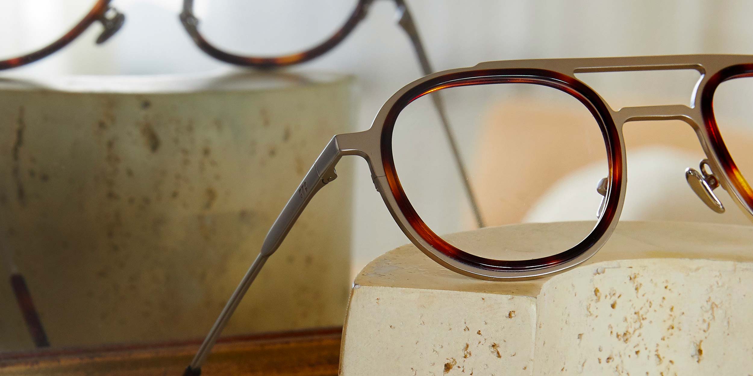 Photo Details of Hugo Tortoise & Mat Silver Reading Glasses in a room