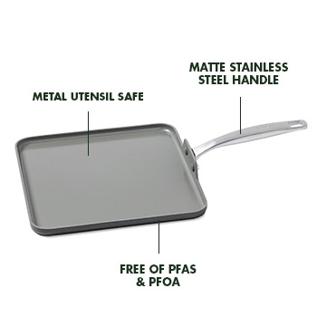 TECHEF CeraTerra - 11 Inch Ceramic Nonstick Square Griddle Pan - On Sale -  Bed Bath & Beyond - 34159371
