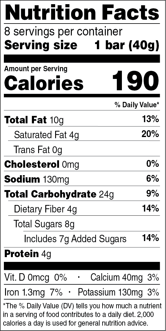 Fudge Brownieingredient label