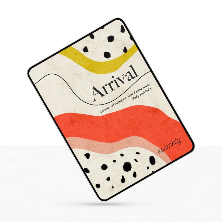 Esembly's digital zine, Arrival, on a tablet