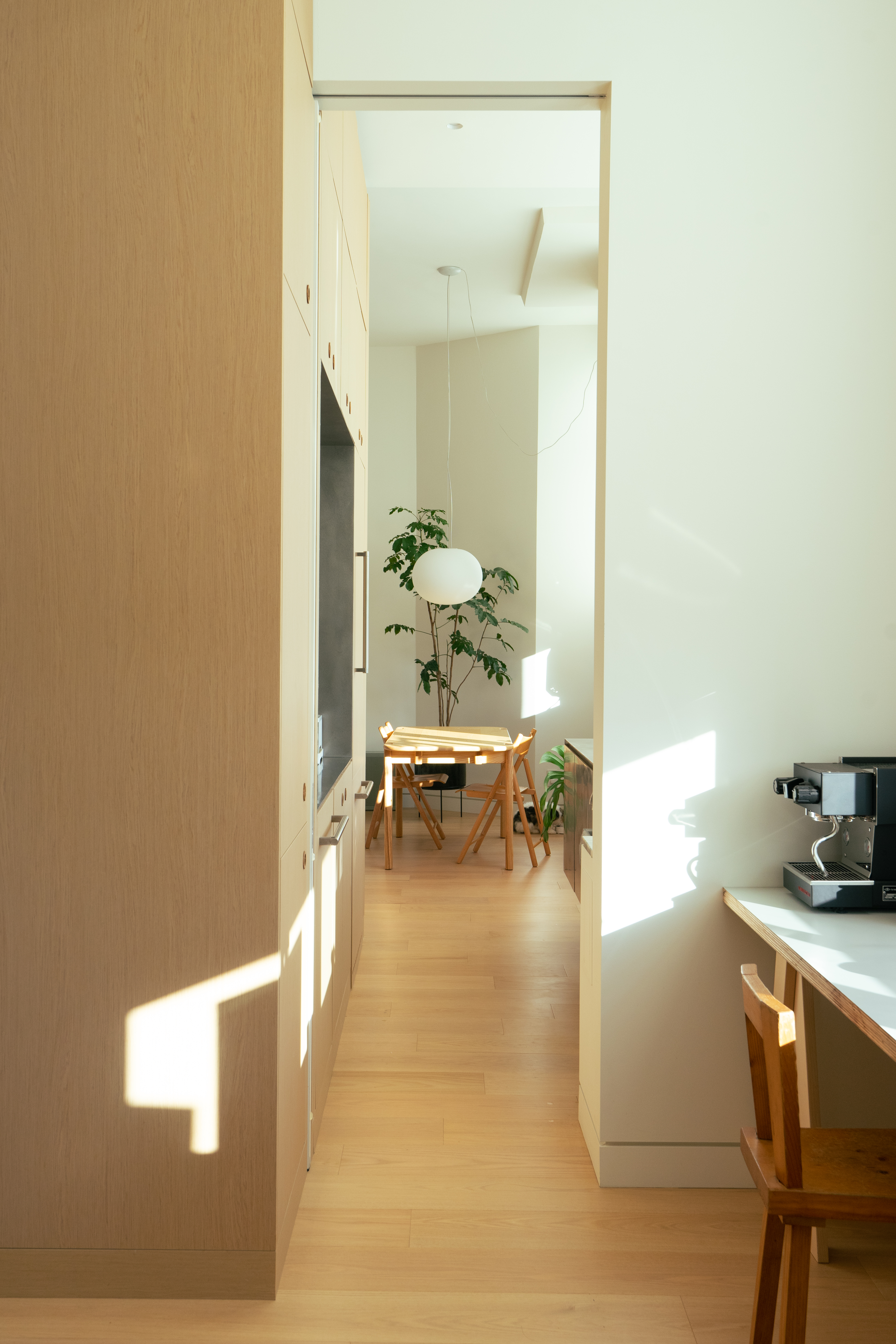 Hardwood flooring paired with contemporary interior design in Carroll Gardens Brooklyn