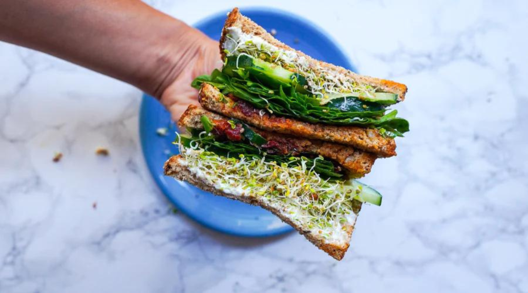 SPROUT SANDWICH WITH SUNDRIED TOMATOES