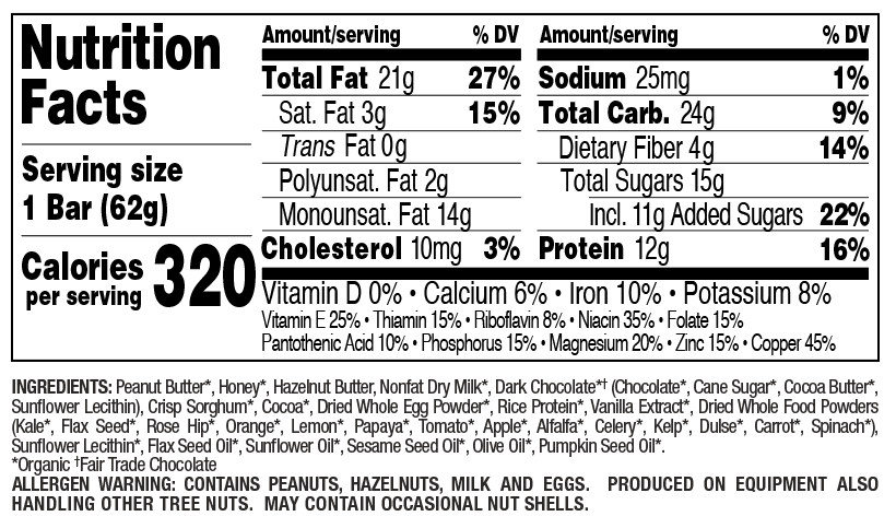 Chocolate Hazelnut Crisp nutritional information
