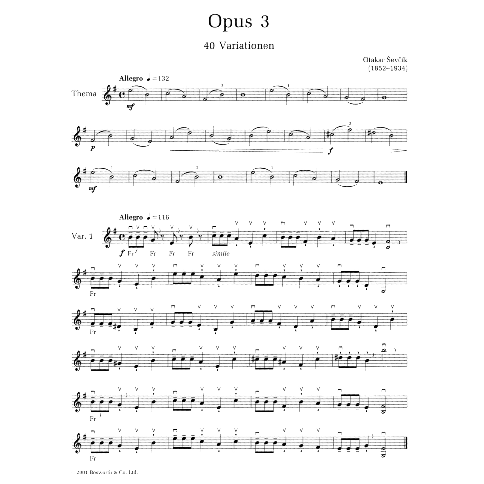 Ševčík Violin Studies Op. 3, 40 Variations in action