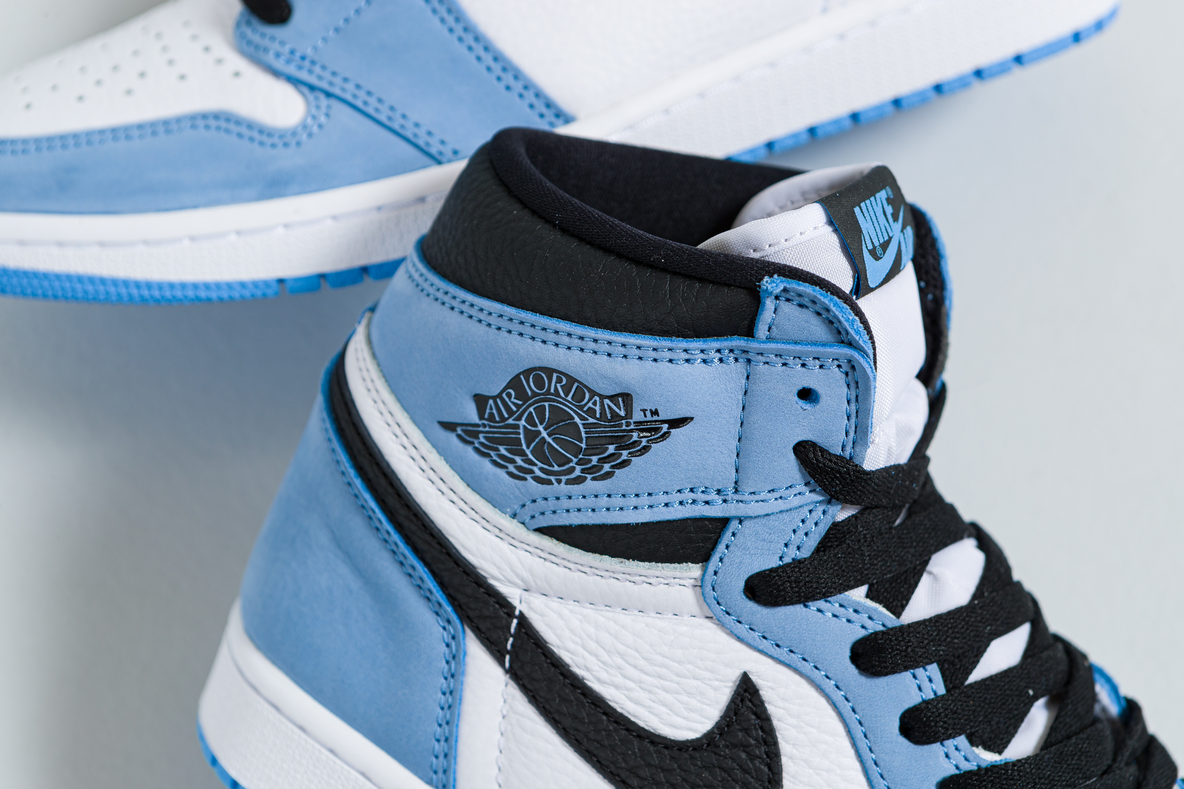 blue and white jordans high top