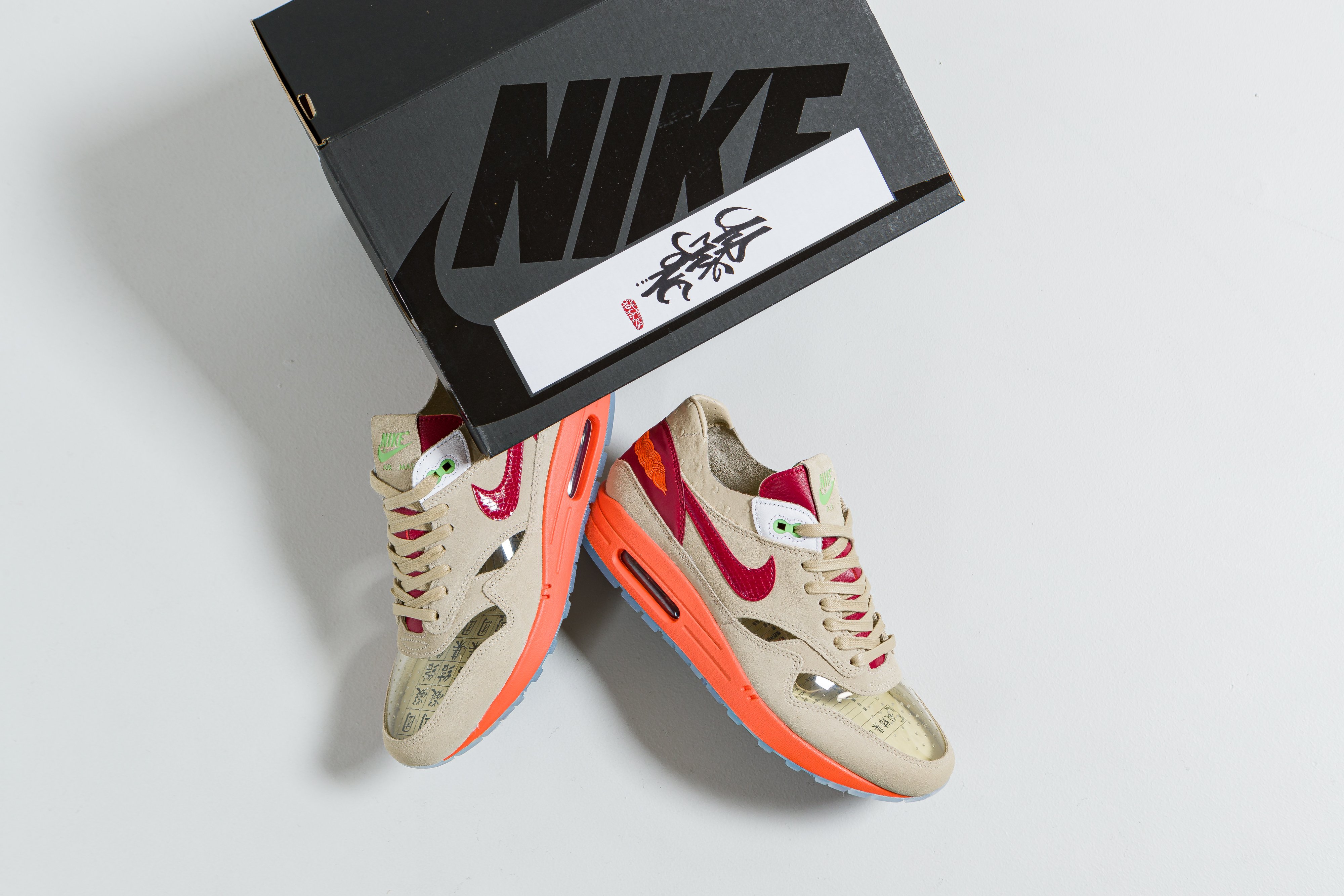 Nike - Air Max 1 x Clot - Net/Deep Red-Orange Blaze - Up There