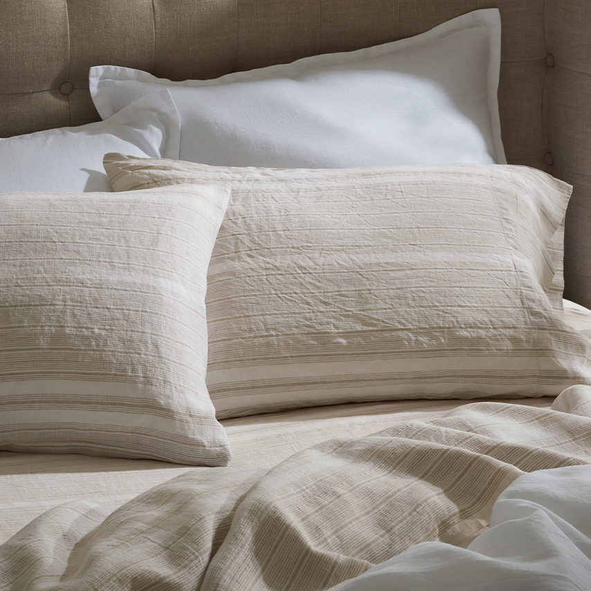 Linen Stripe Pillowcase Set