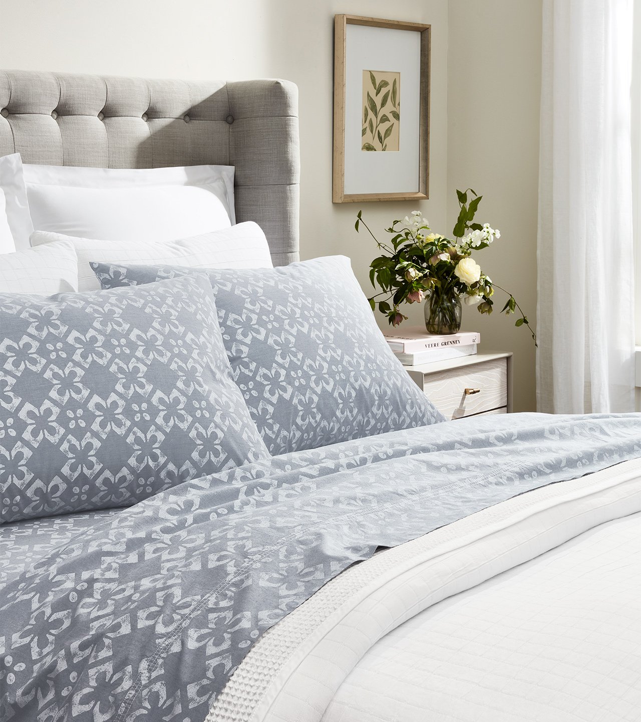 Chambray Cotton Tile Sheet Set | Boll & Branch®