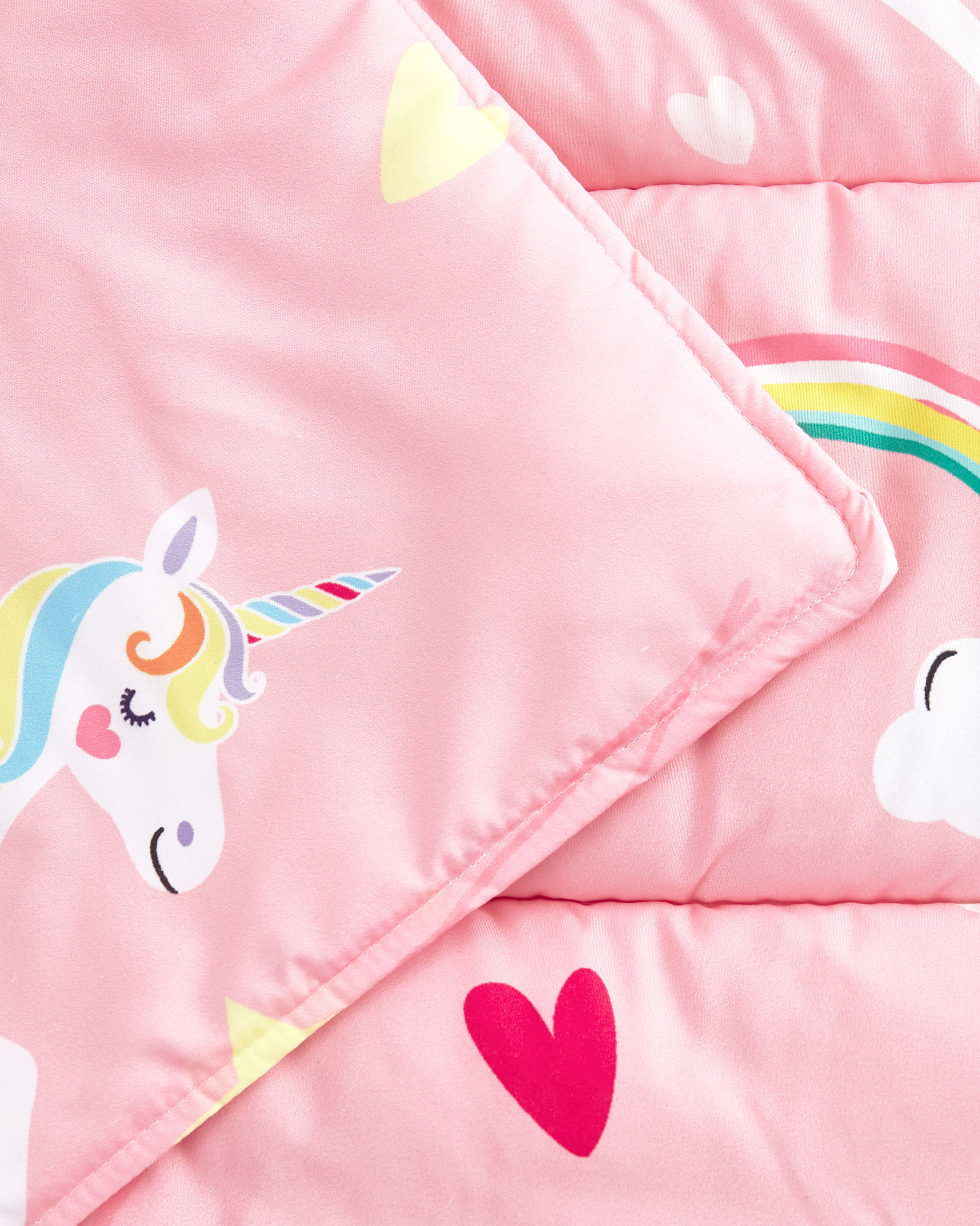 Pink Rainbow Unicorn Microfiber Kids Nap Mat