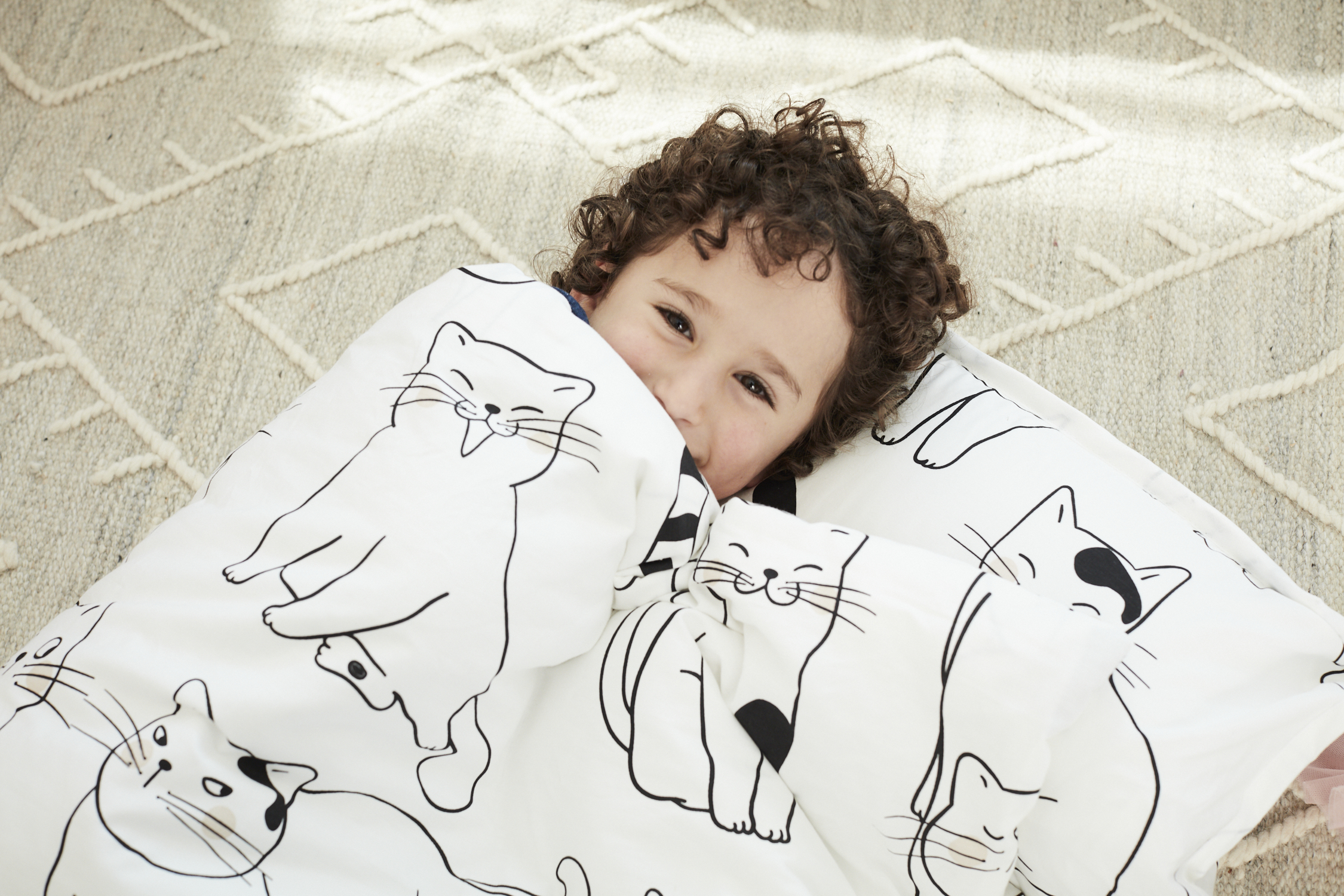 White Cat Cotton Kids Nap Mat