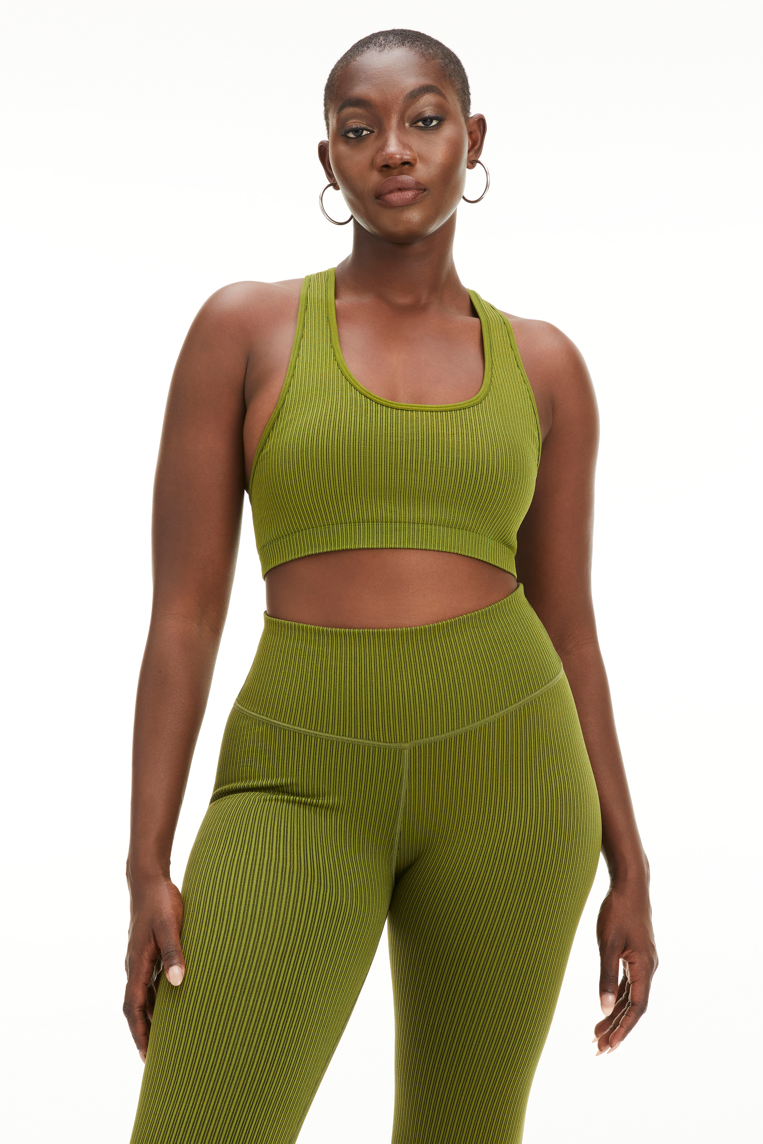Styled With feature image for product SEAMLESS RIB STRAPPY BRA | PESTO001