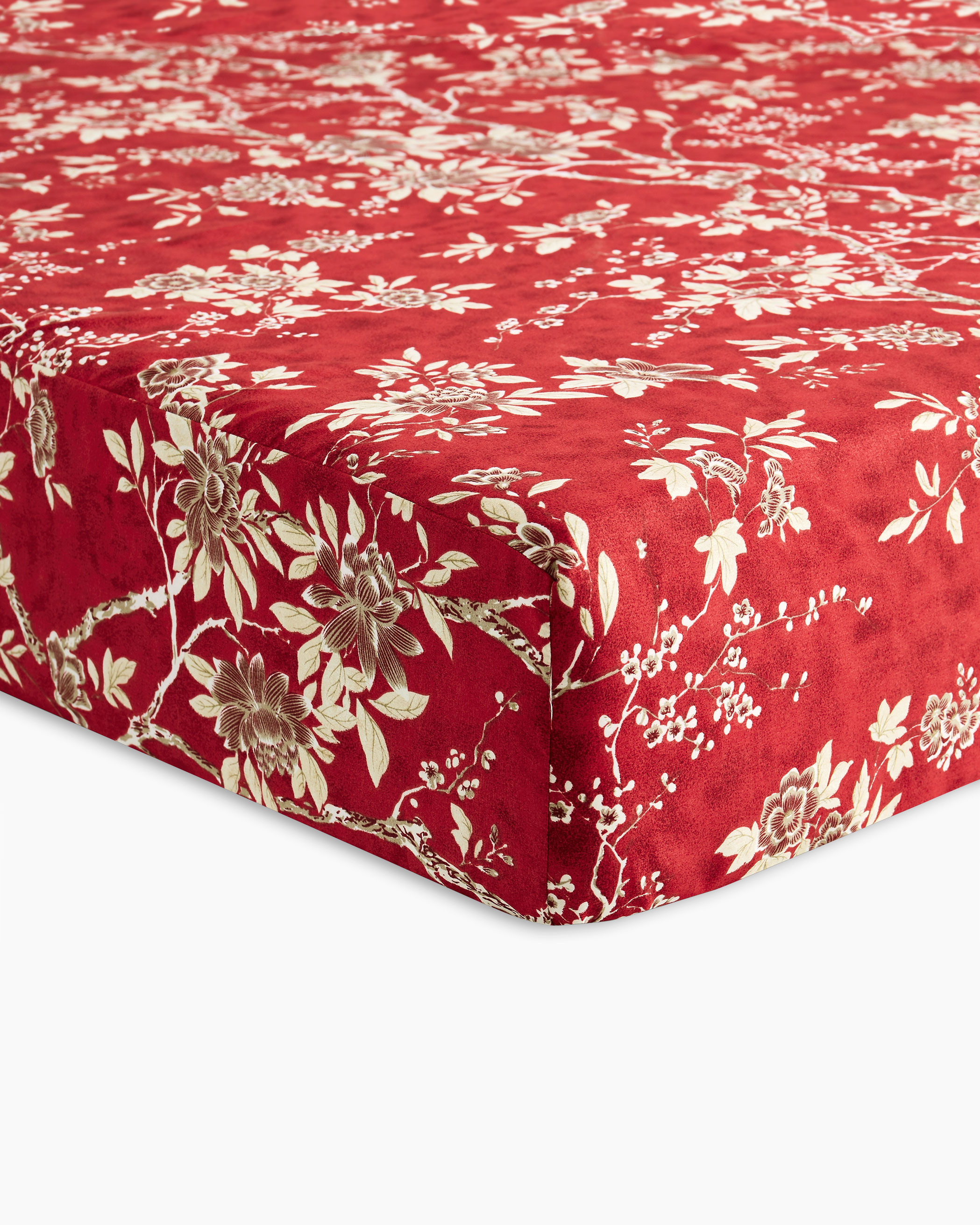 Red Floral Microfiber Sheet Set