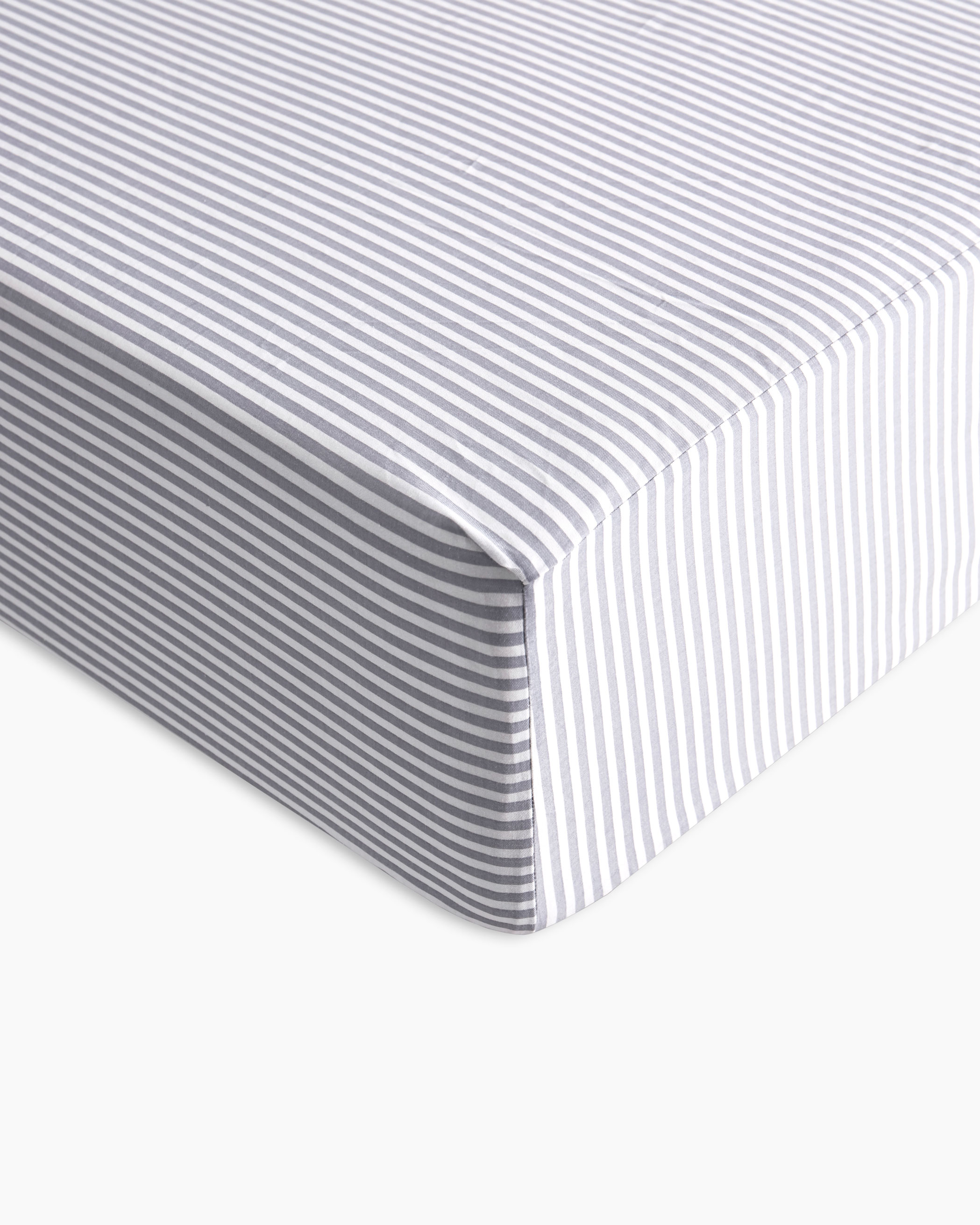 Gray Striped Cotton Sheet Set