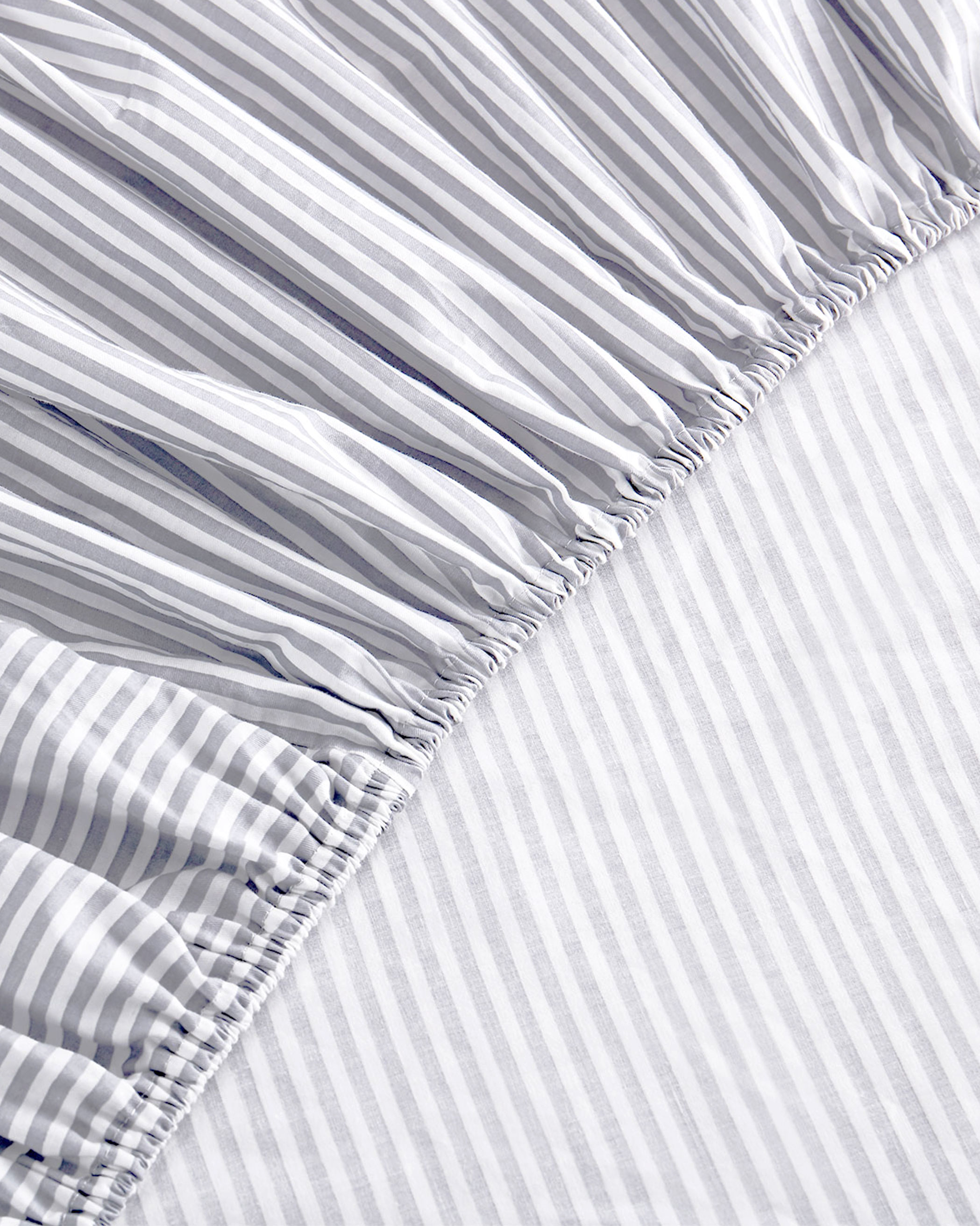 Gray Striped Cotton Sheet Set