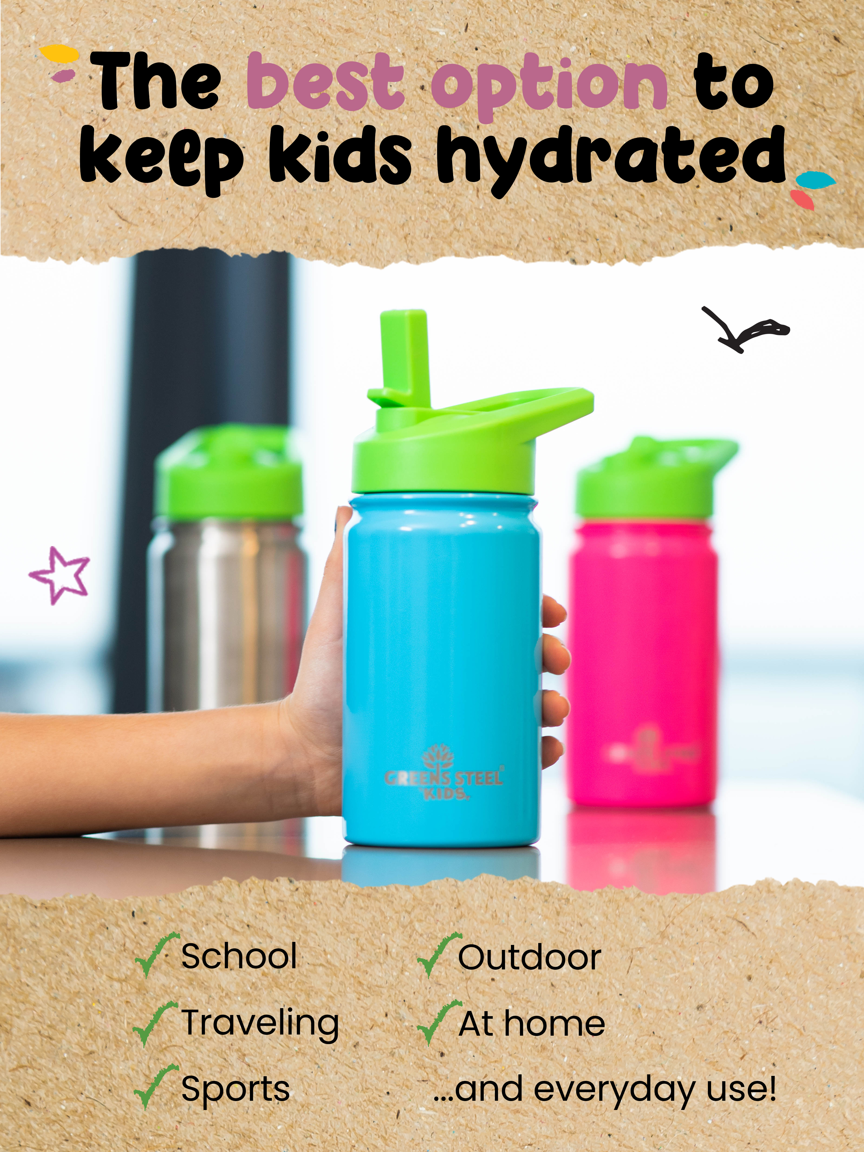 What Makes Greens Steels the Best Kids Water Bottles for School